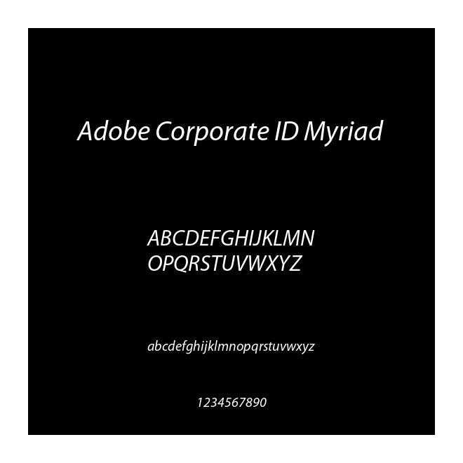 Adobe Corporate ID Myriad