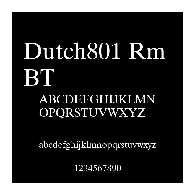 Dutch801 Rm BT