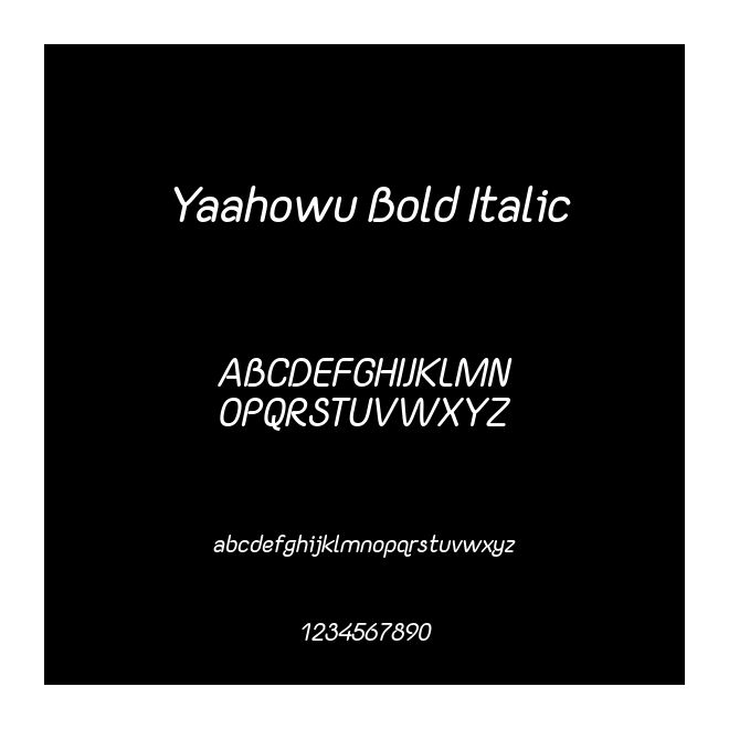 Yaahowu Bold Italic