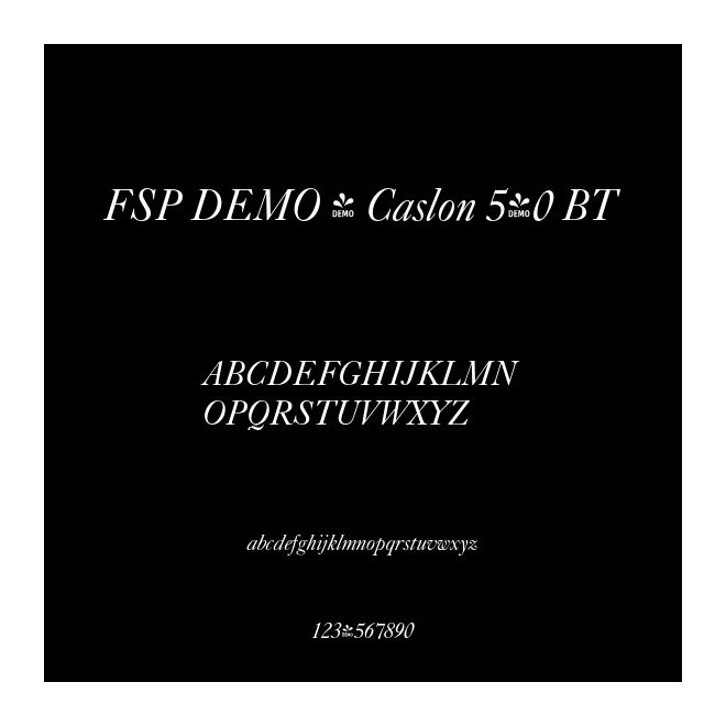 FSP DEMO - Caslon 540 BT