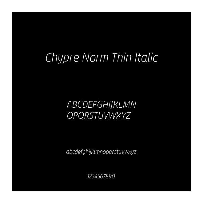 Chypre Norm Thin Italic