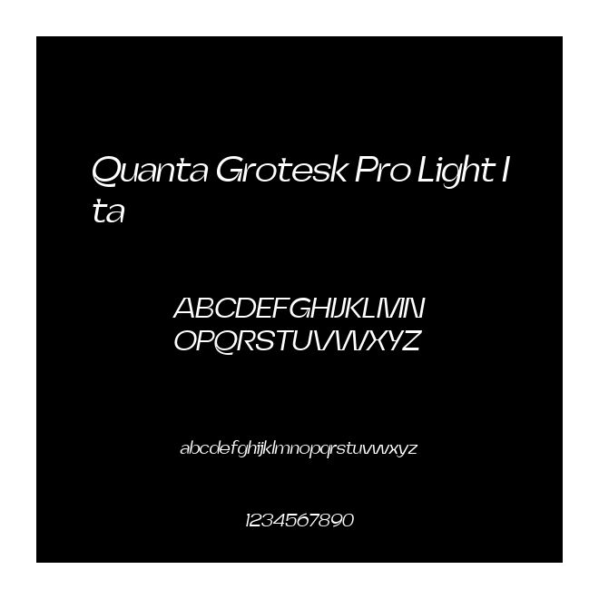 Quanta Grotesk Pro Light Ita