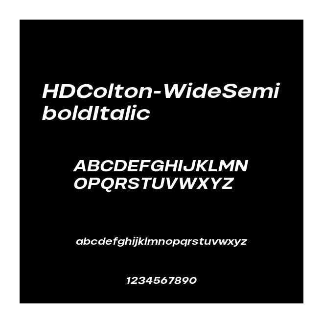 HDColton-WideSemiboldItalic