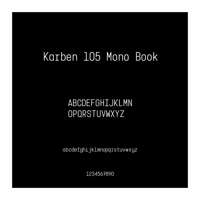 Karben 105 Mono Book