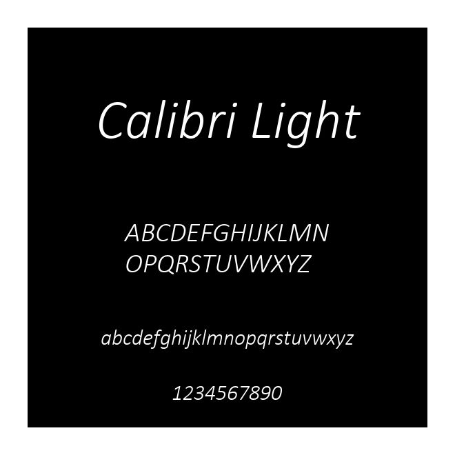 Calibri Light