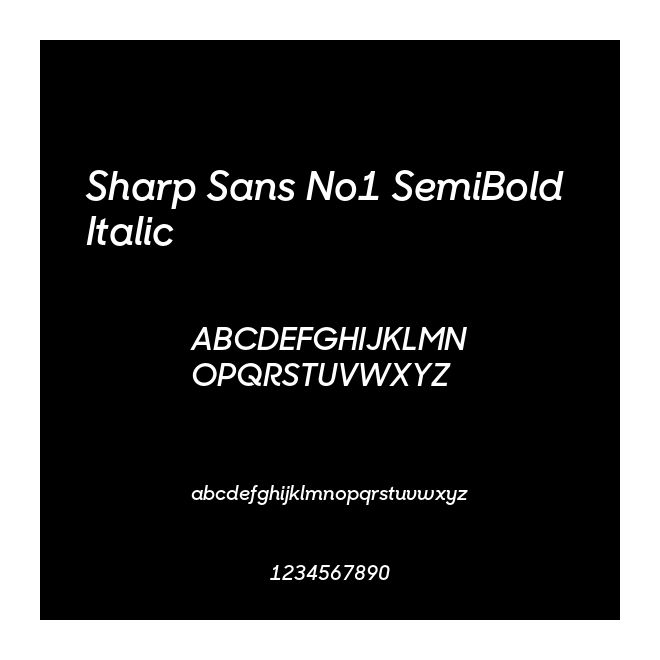 Sharp Sans No1 SemiBold Italic