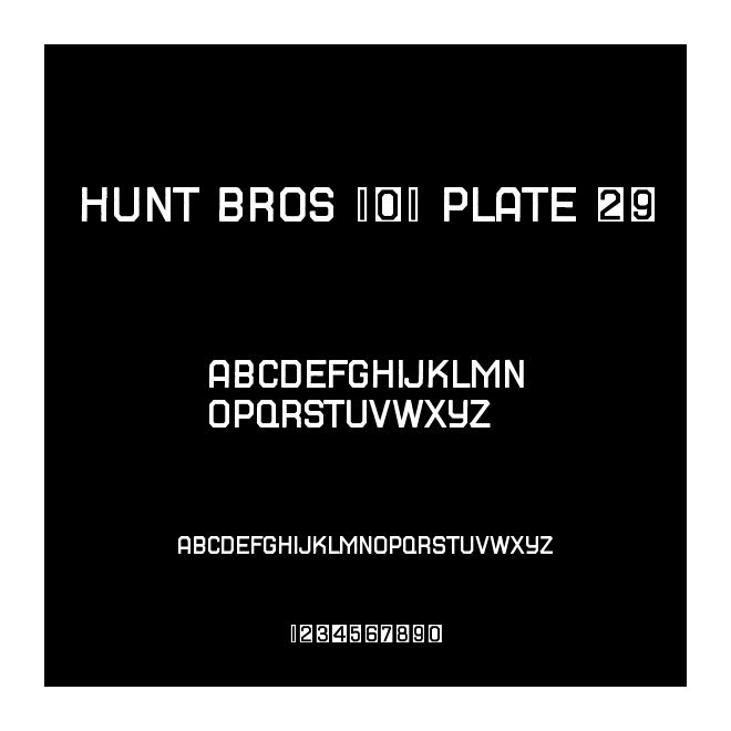 Hunt Bros 101 Plate 29