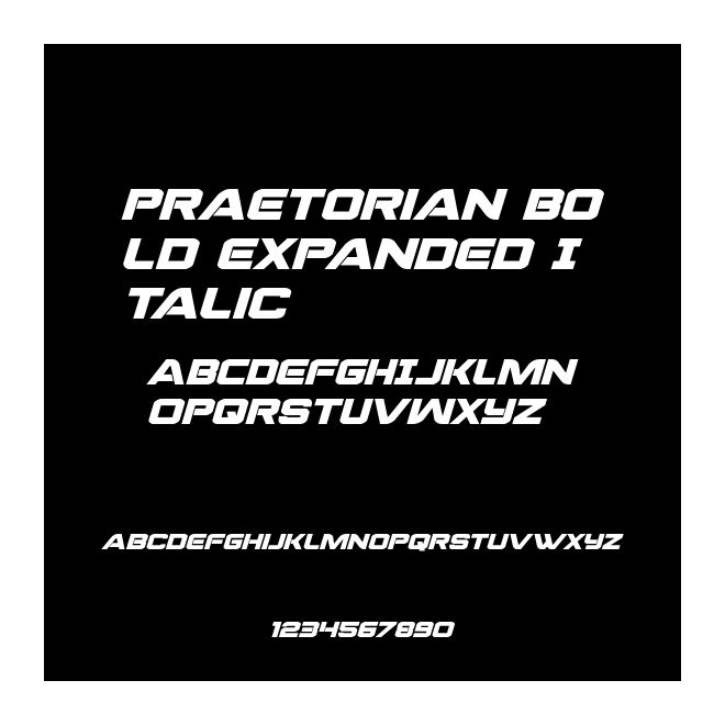 Praetorian Bold Expanded Italic