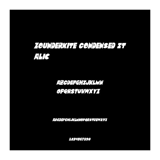 Zounderkite Condensed Italic