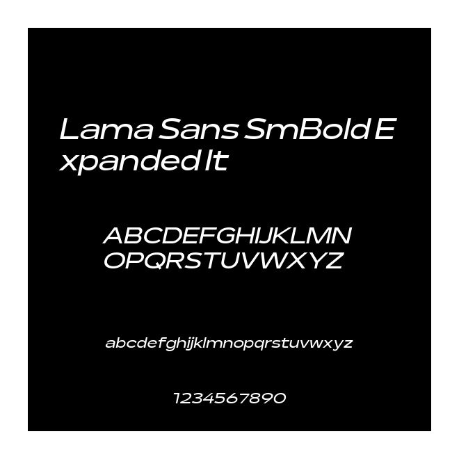 Lama Sans SmBold Expanded It