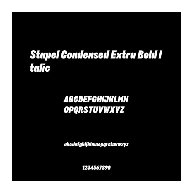 Stapel Condensed Extra Bold Italic
