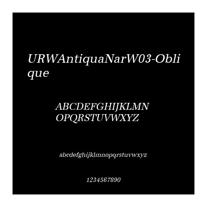 URWAntiquaNarW03-Oblique