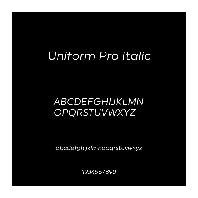 Uniform Pro Italic