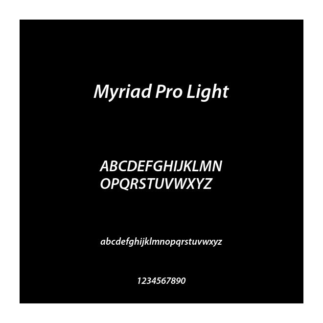 Myriad Pro Light