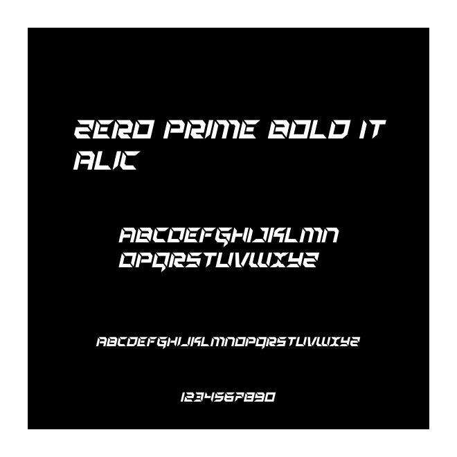 Zero Prime Bold Italic