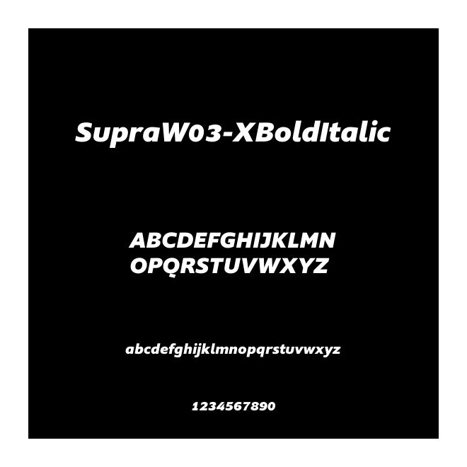 SupraW03-XBoldItalic