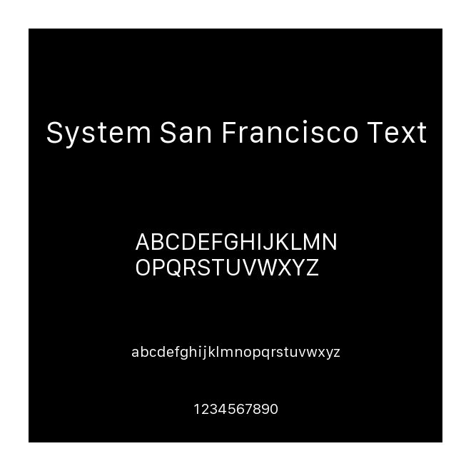 System San Francisco Text