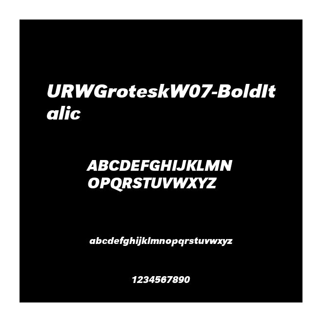 URWGroteskW07-BoldItalic