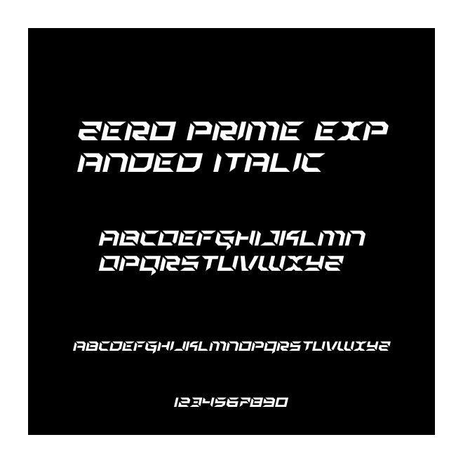 Zero Prime Expanded Italic
