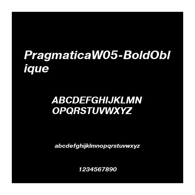 PragmaticaW05-BoldOblique