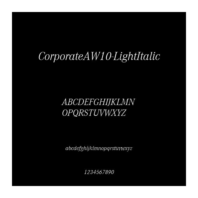 CorporateAW10-LightItalic