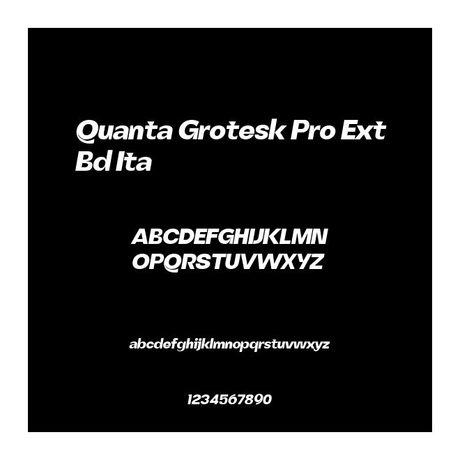 Quanta Grotesk Pro ExtBd Ita