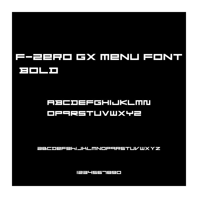 F-Zero GX Menu Font Bold