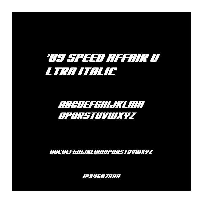 '89 Speed Affair Ultra Italic