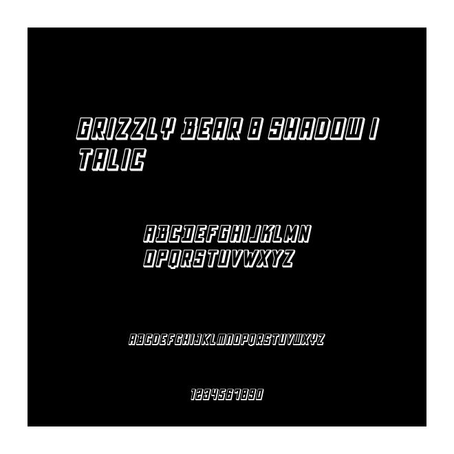 Grizzly Bear 8 Shadow Italic
