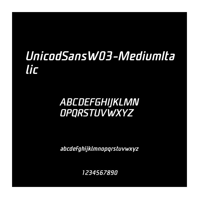 UnicodSansW03-MediumItalic