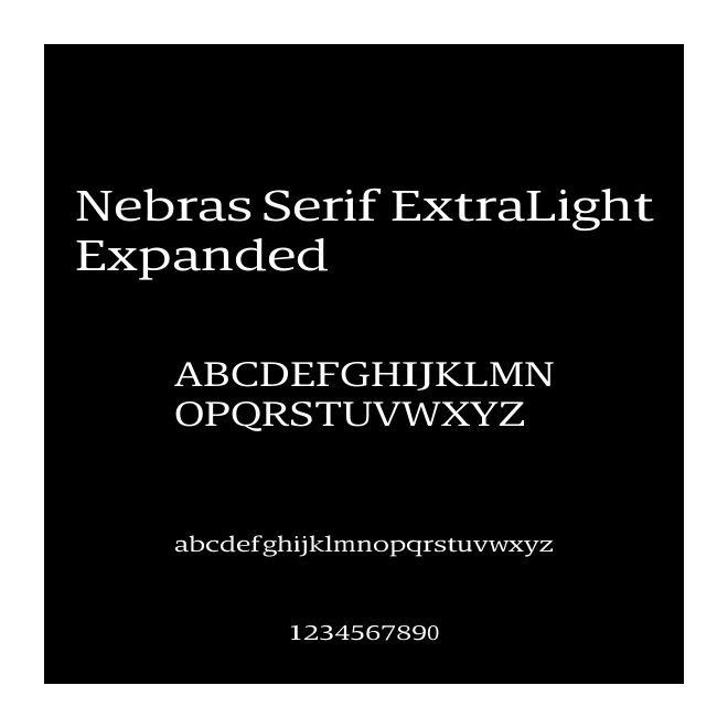 Nebras Serif ExtraLightExpanded