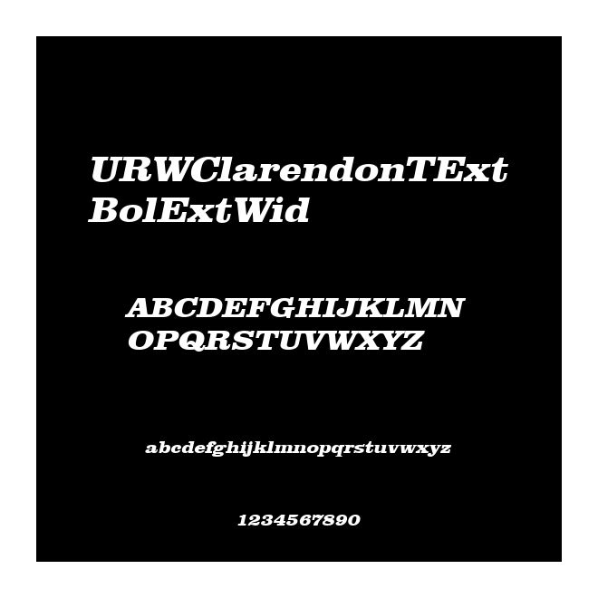 URWClarendonTExtBolExtWid