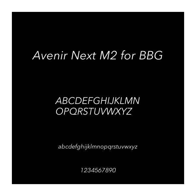 Avenir Next M2 for BBG