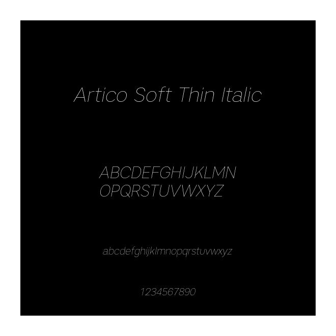 Artico Soft Thin Italic