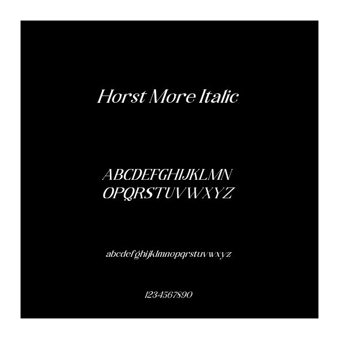 Horst More Italic