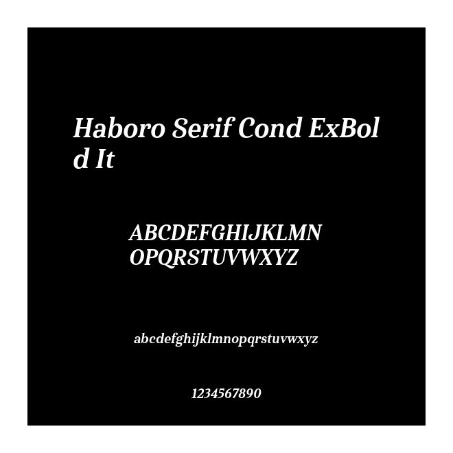 Haboro Serif Cond ExBold It