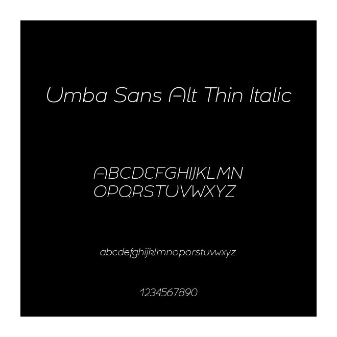 Umba Sans Alt Thin Italic