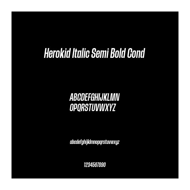 Herokid Italic Semi Bold Cond