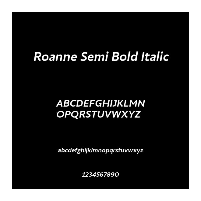 Roanne Semi Bold Italic
