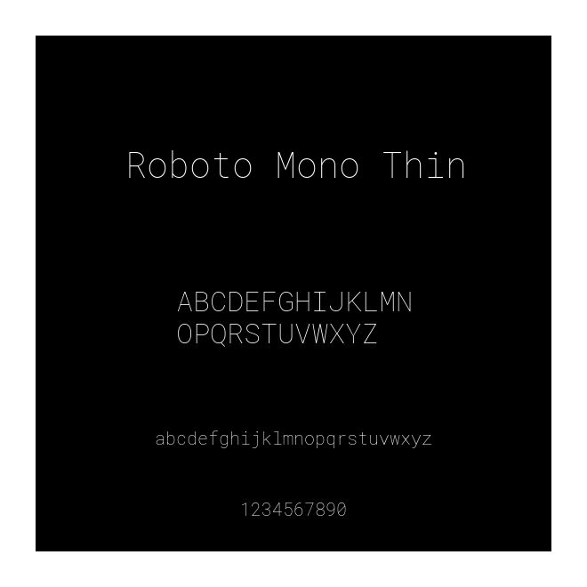 Roboto Mono Thin
