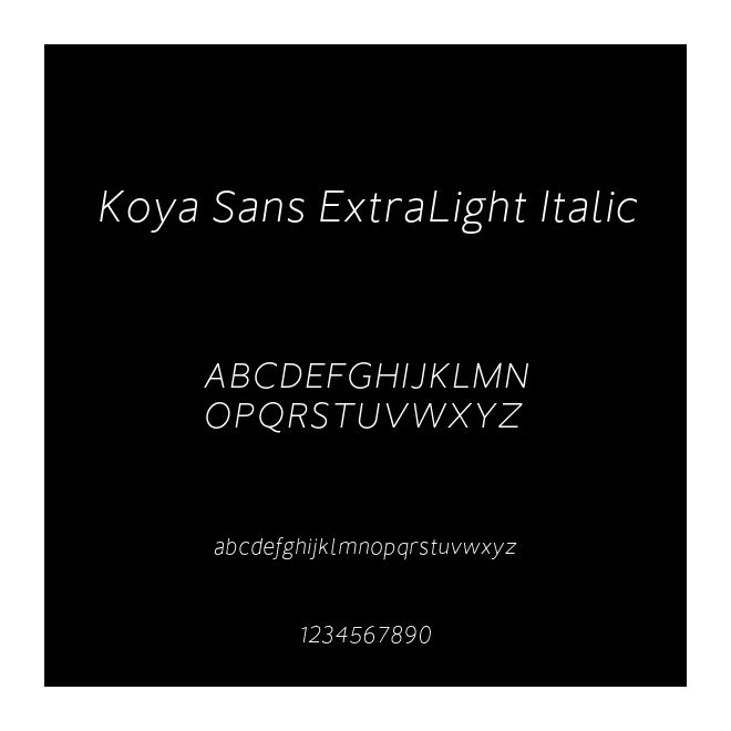 Koya Sans ExtraLight Italic
