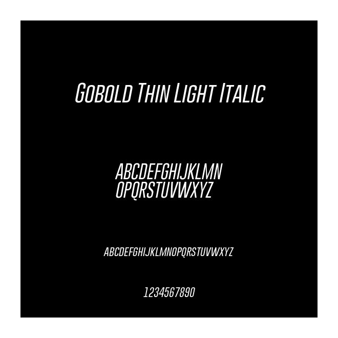 Gobold Thin Light Italic