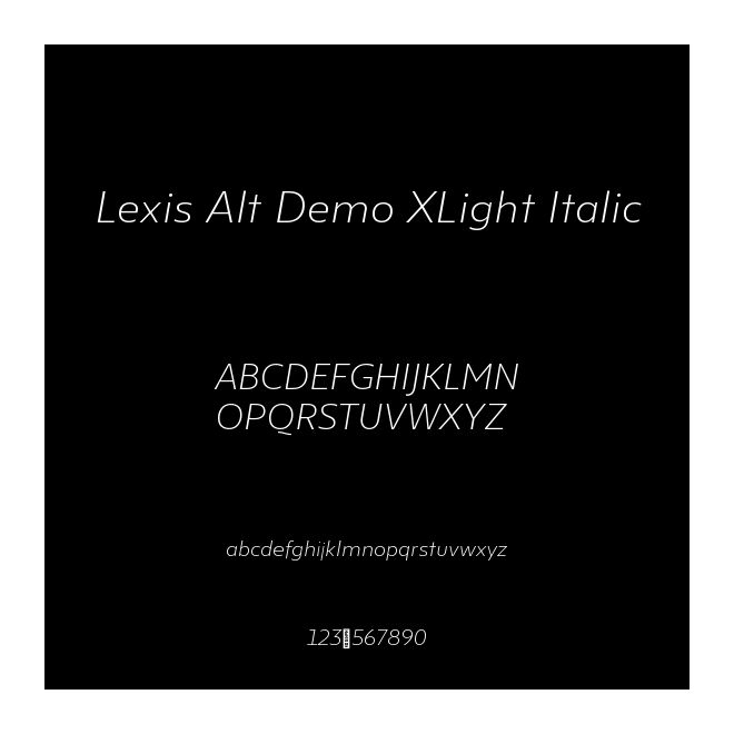 Lexis Alt Demo XLight Italic