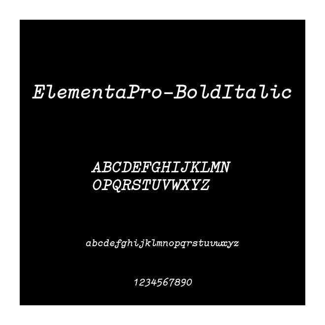 ElementaPro-BoldItalic