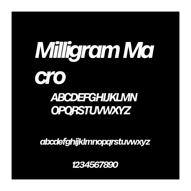 Milligram Macro