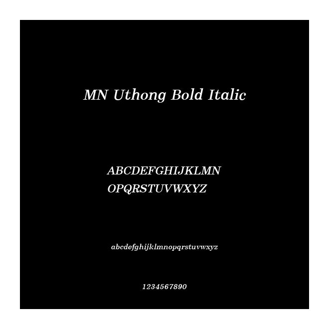 MN Uthong Bold Italic