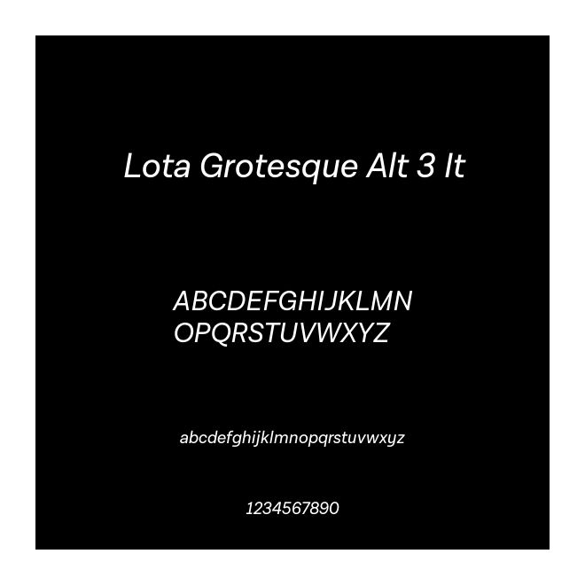 Lota Grotesque Alt 3 It
