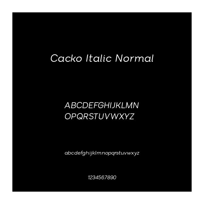 Cacko Italic Normal