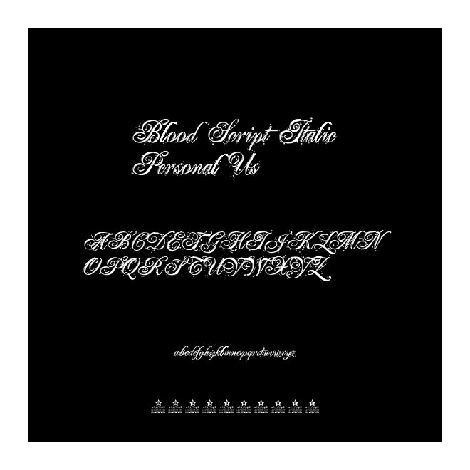 Blood Script Italic Personal Us