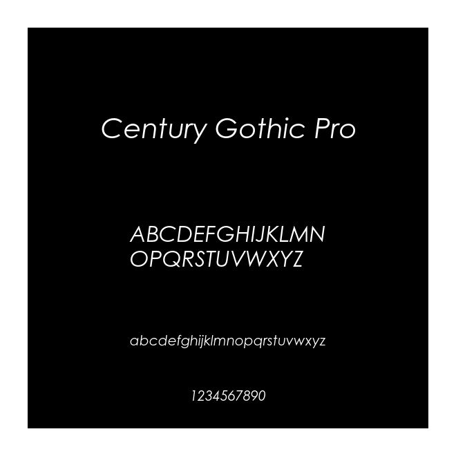 Century Gothic Pro